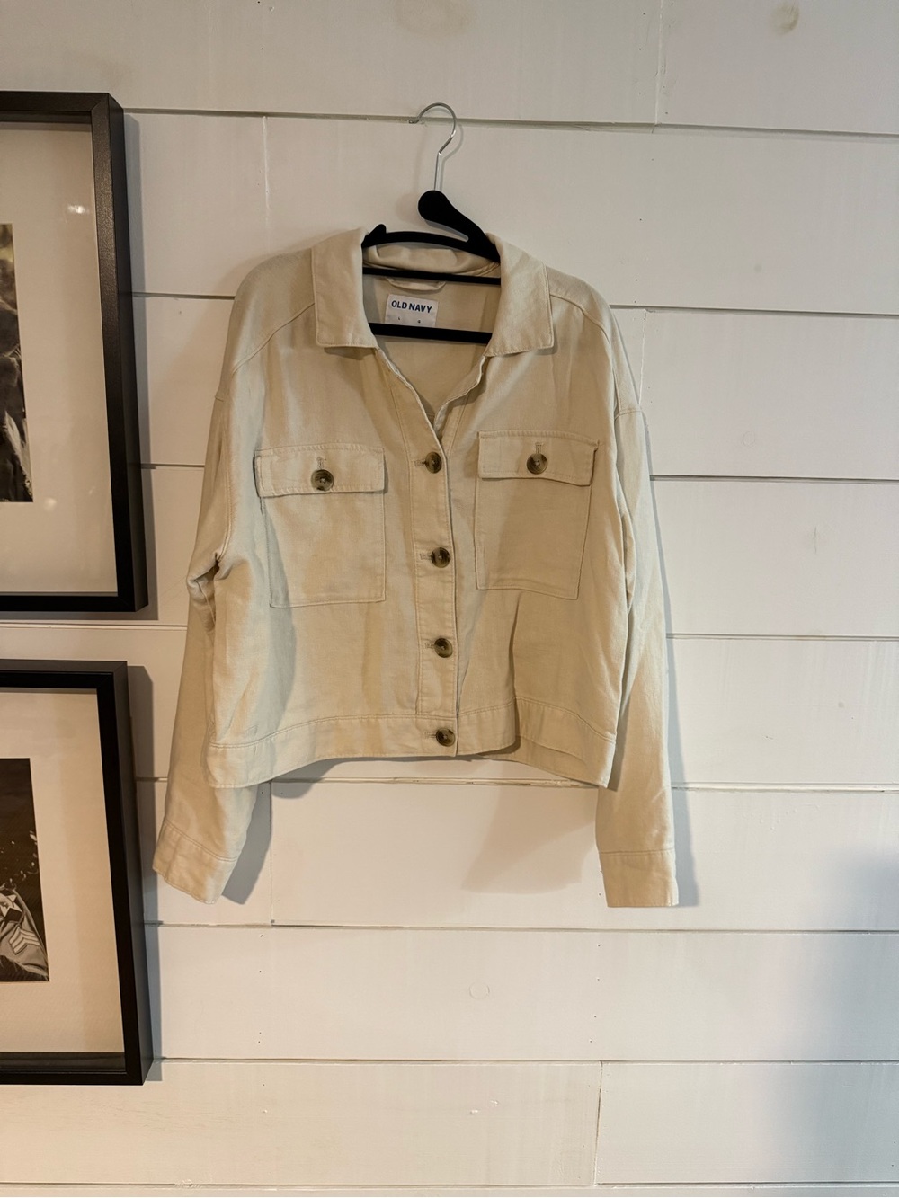Old Navy Beige Button-Front Utility Jacket